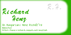 richard henz business card